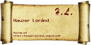 Hauzer Loránd névjegykártya