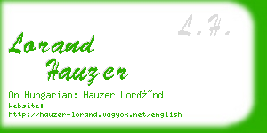 lorand hauzer business card